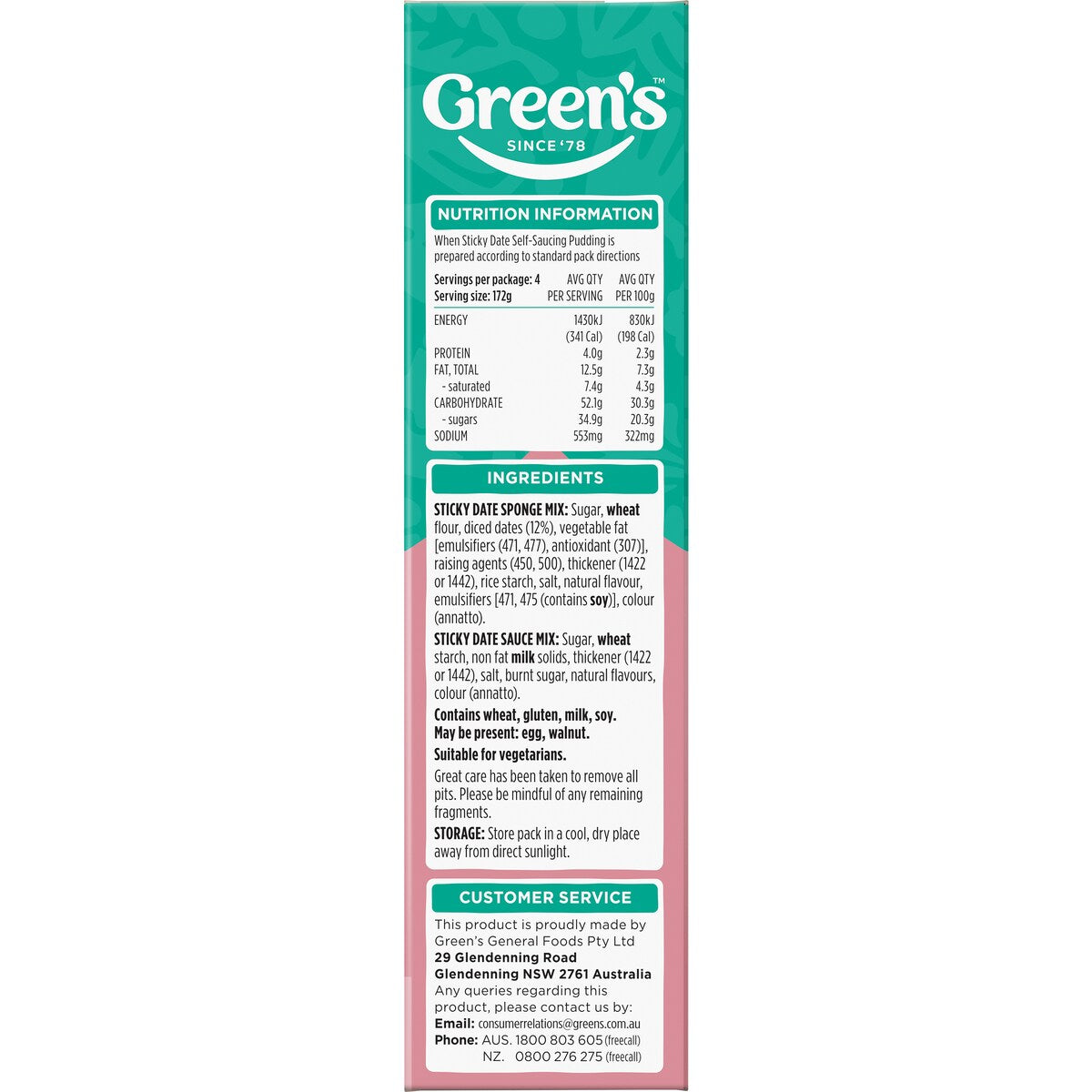 Green's Pudding Traditional Sticky Date 260g