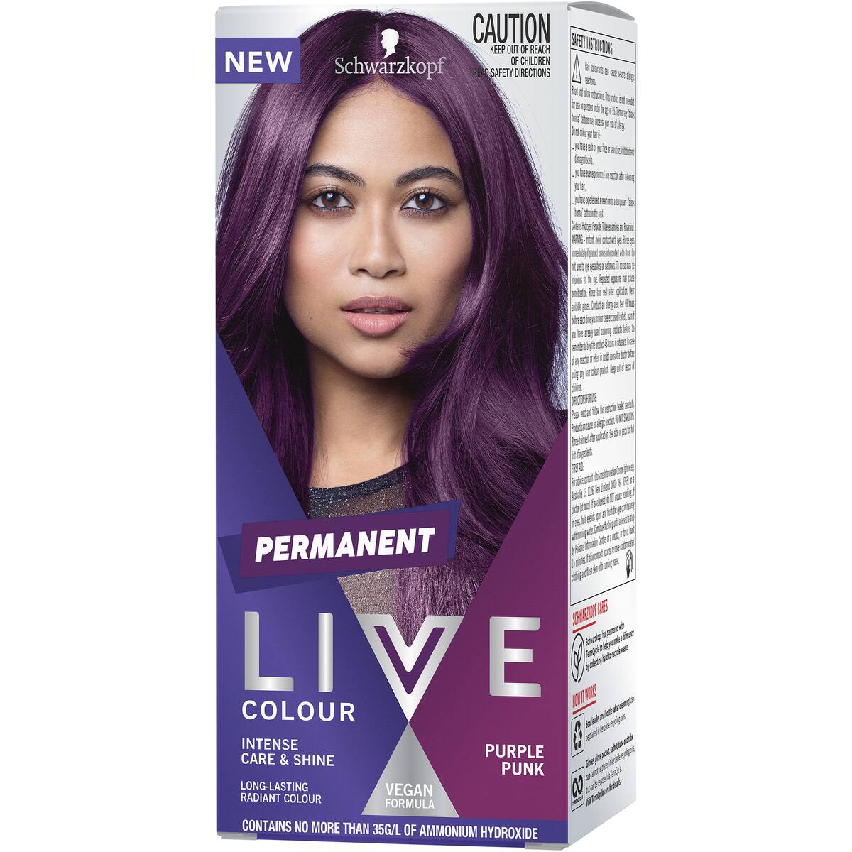 Schwarzkopf Live Colour Permanent Hair Dye Purple Punk Each
