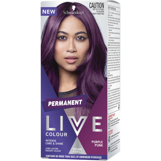 Schwarzkopf Live Colour Purple Hair Dye Purple Punk Permanent each