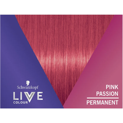 Schwarzkopf Live Colour Pink Hair Dye Pink Passion Permanent each