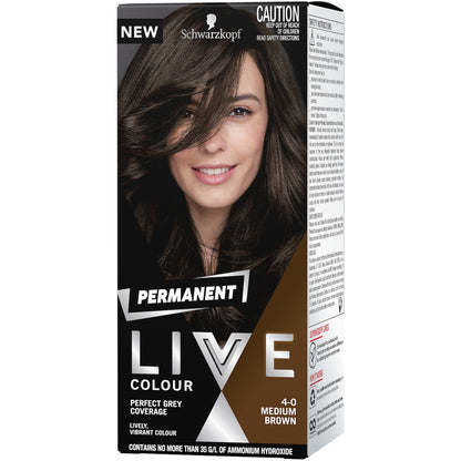 Schwarzkopf Live Colour Permanent Hair Dye Medium Brown Each