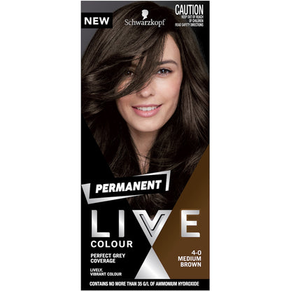 Schwarzkopf Live Colour Permanent Hair Dye Medium Brown Each