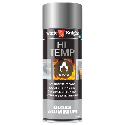 White Knight Hi Temp Spray Paint - 300g - Aluminium