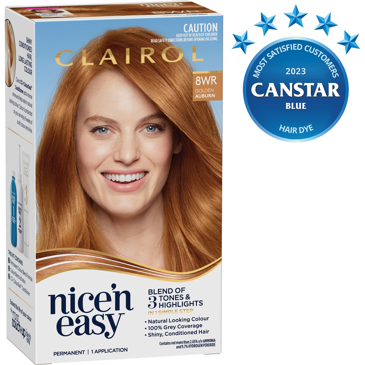 Clairol Nice 'N Easy Permanent 8WR Golden Auburn Hair Colour each