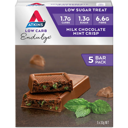 Atkins Low Carb Endulge Milk Chocolate Mint Crisp 5 pack