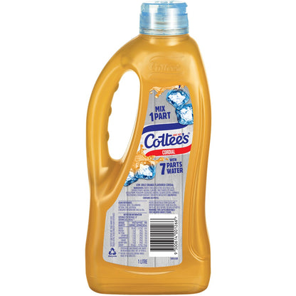 Cottees Zero Sugar Cordial Orange Cordial Orange Crush Bottle 1L