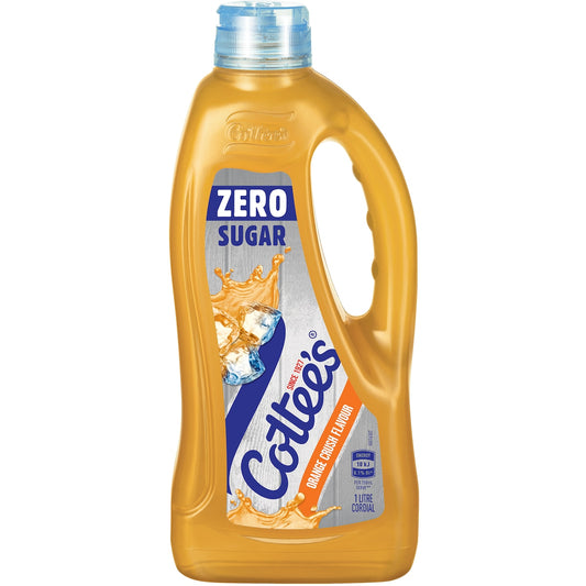 Cottees Zero Sugar Cordial Orange Cordial Orange Crush Bottle 1L