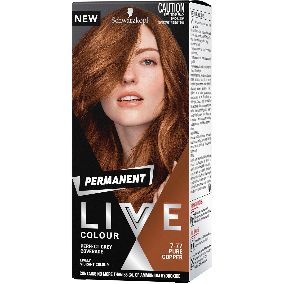 Schwarzkopf Live Colour Brown Hair Dye 7.77 Pure Copper Permanent each