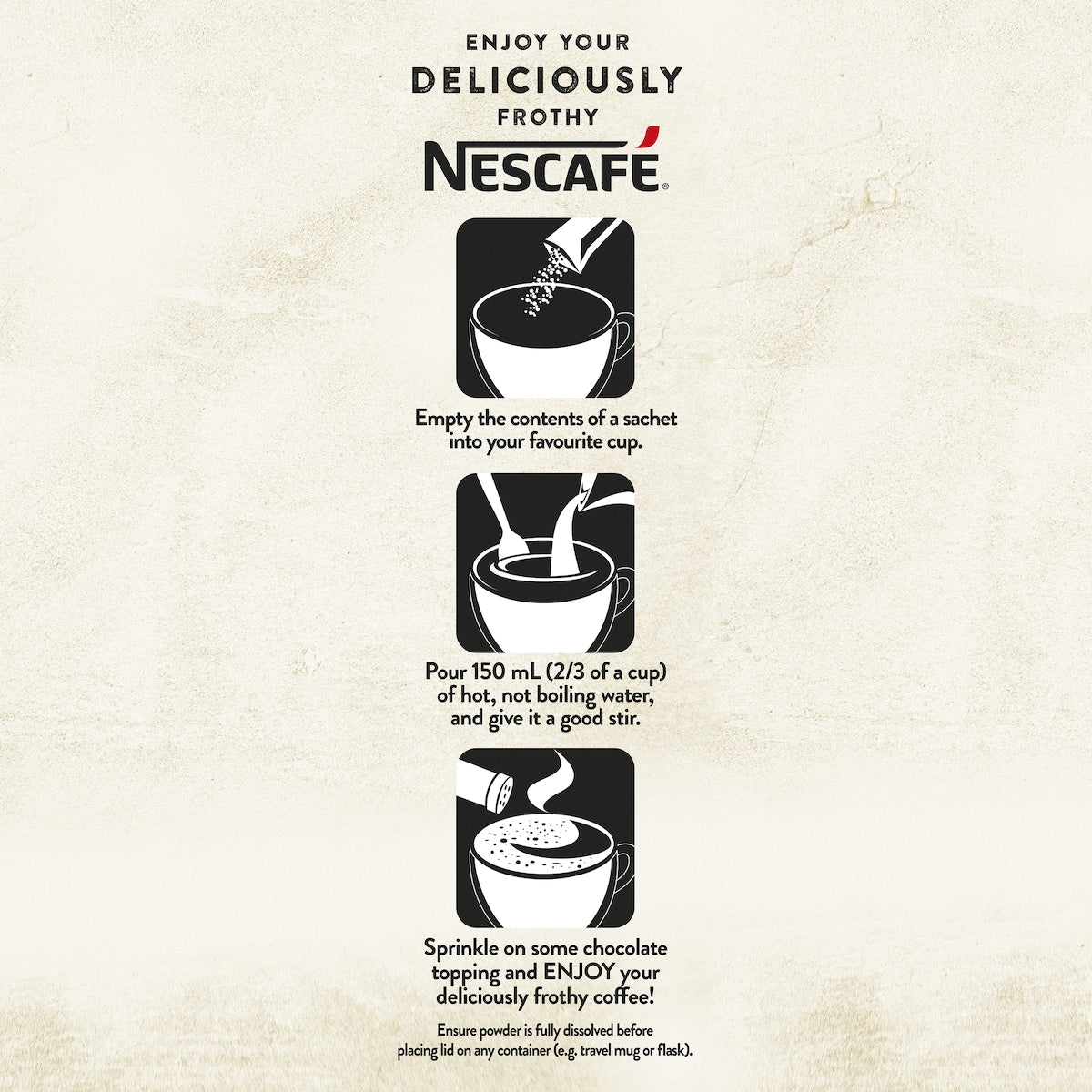 Nescafe Cappuccino Decaf Coffee Sachets 10 Pack
