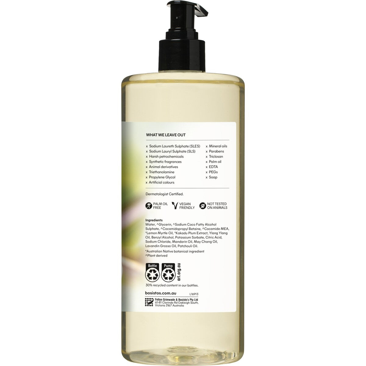 Bosisto's Kakadu Plum & Lemon Myrtle Nourishing Body Wash 1L