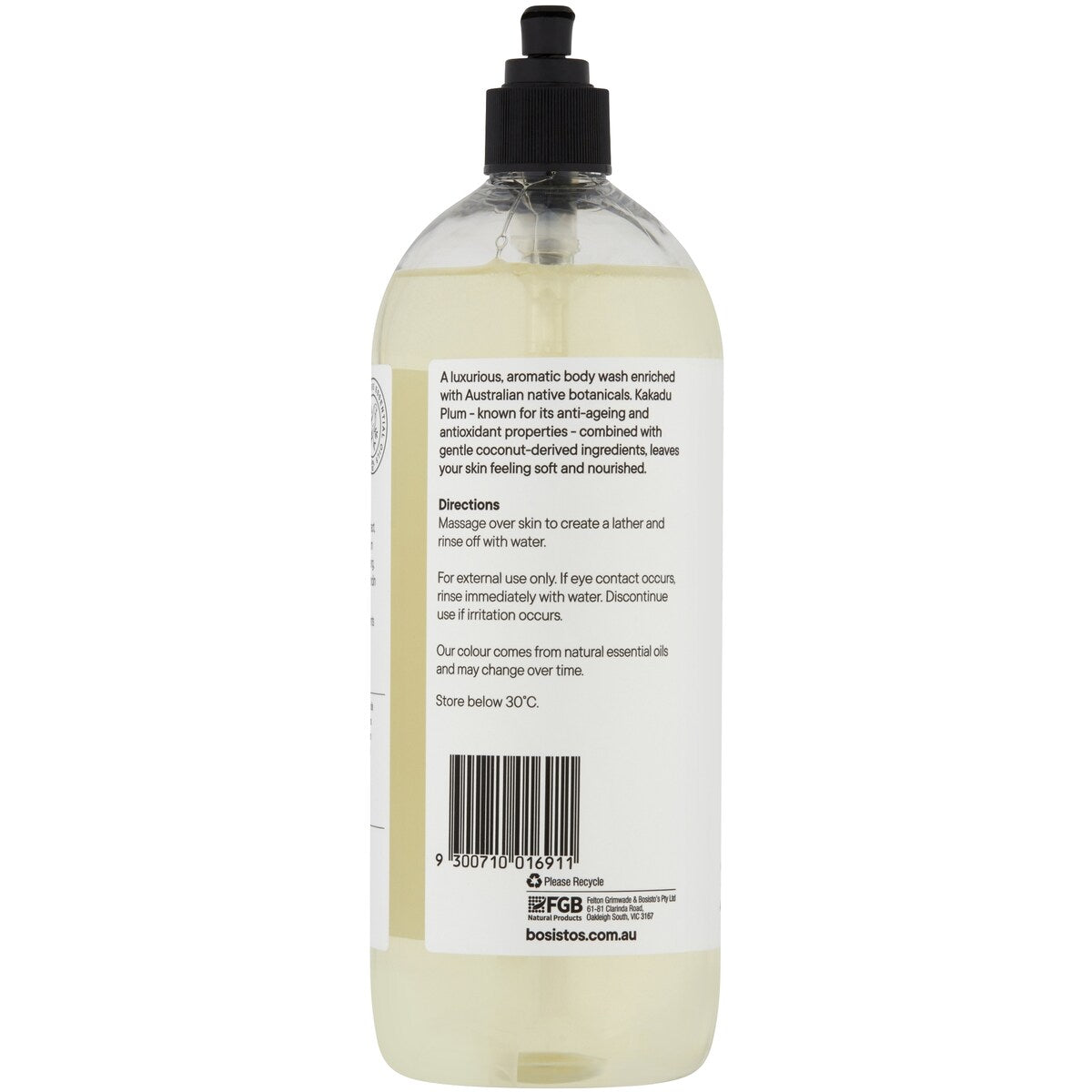 Bosisto's Kakadu Plum & Lemon Myrtle Nourishing Body Wash 1L