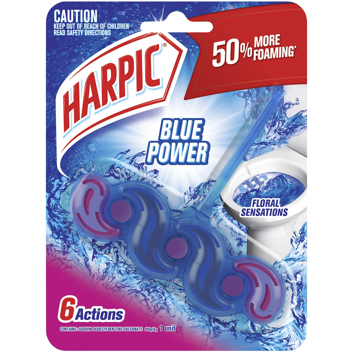 Harpic Blue Power Floral Sensations Toilet Cleaner Block Each