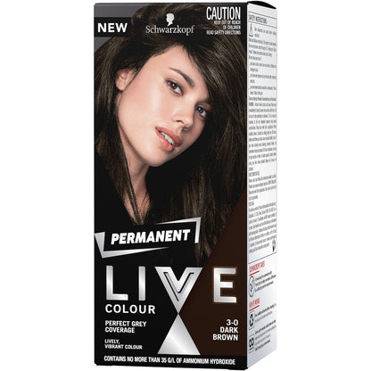 Schwarzkopf Live Colour Permanent Hair Dye Dark Brown Each