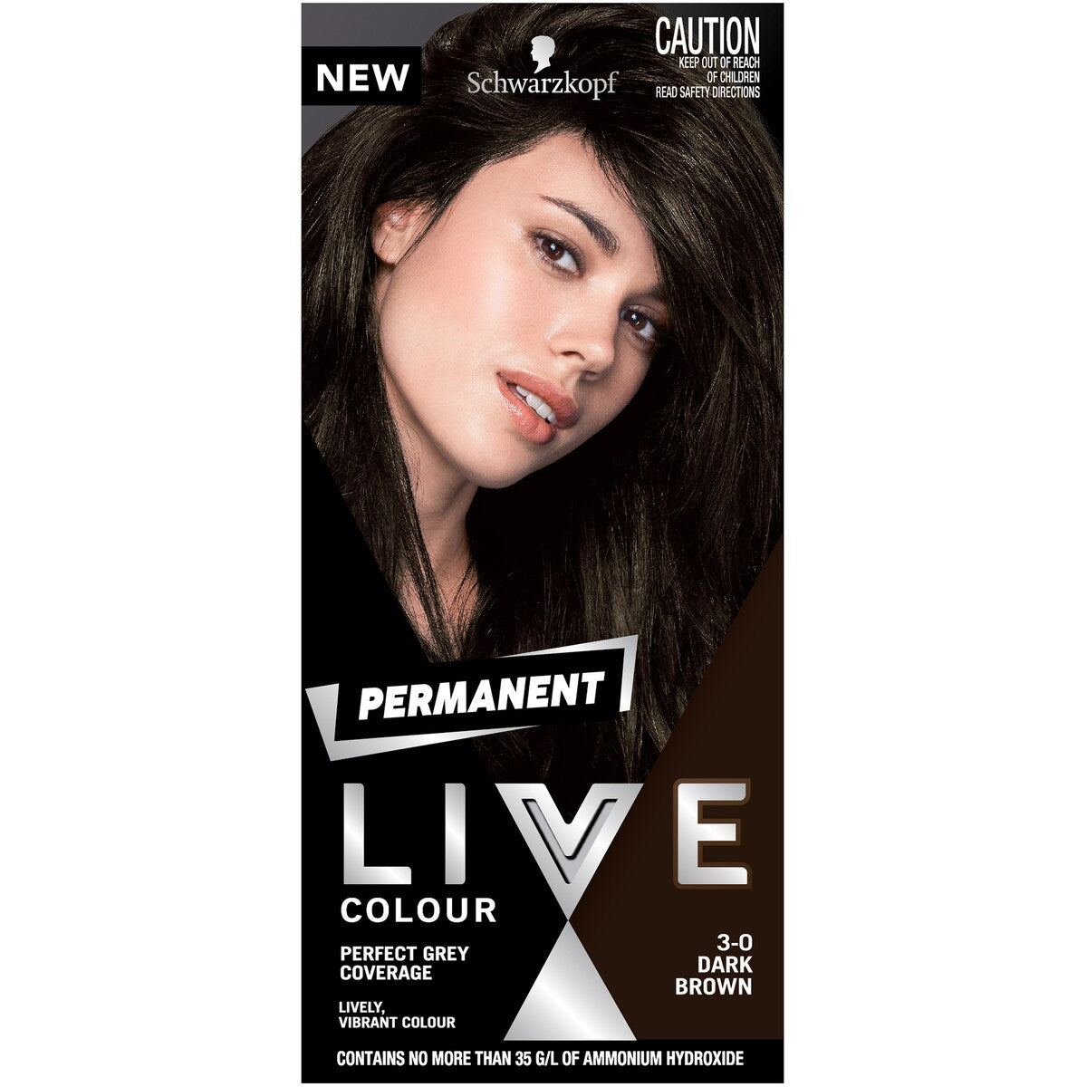 Schwarzkopf Live Colour Brown Hair Dye 3.0 Dark Brown Permanent each