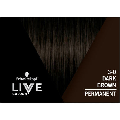 Schwarzkopf Live Colour Permanent Hair Dye Dark Brown Each