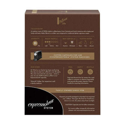 Vittoria Espressotoria Italian Blend Coffee Capsules 12 Pack - 78g