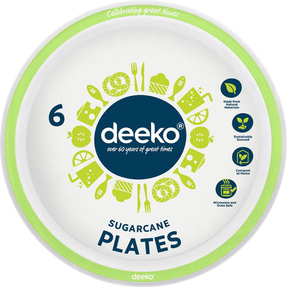 Deeko Sugarcane Side Plates Assorted 6 Pack