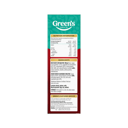Green's Deluxe Red Velvet Cupcake Mix - 410g
