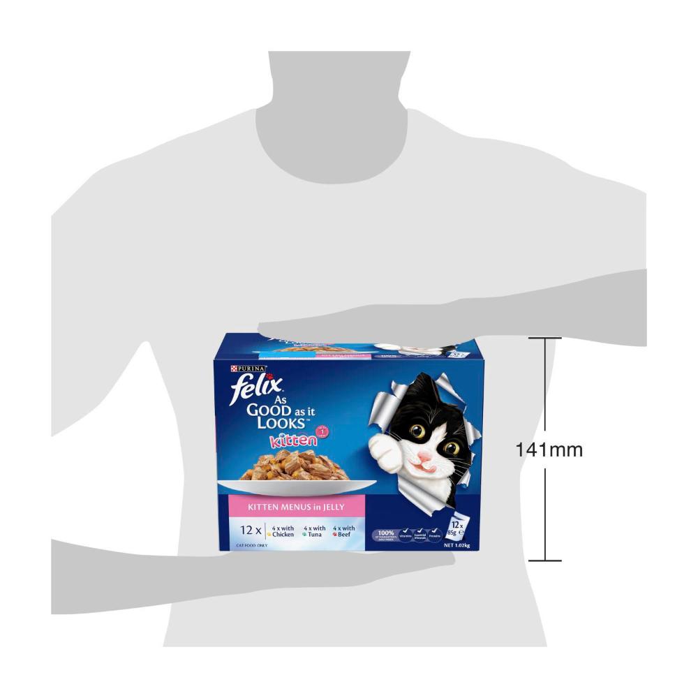 Purina Felix As Good As It Looks Kitten Menu Cat Food 85g Pouch - 12 pack