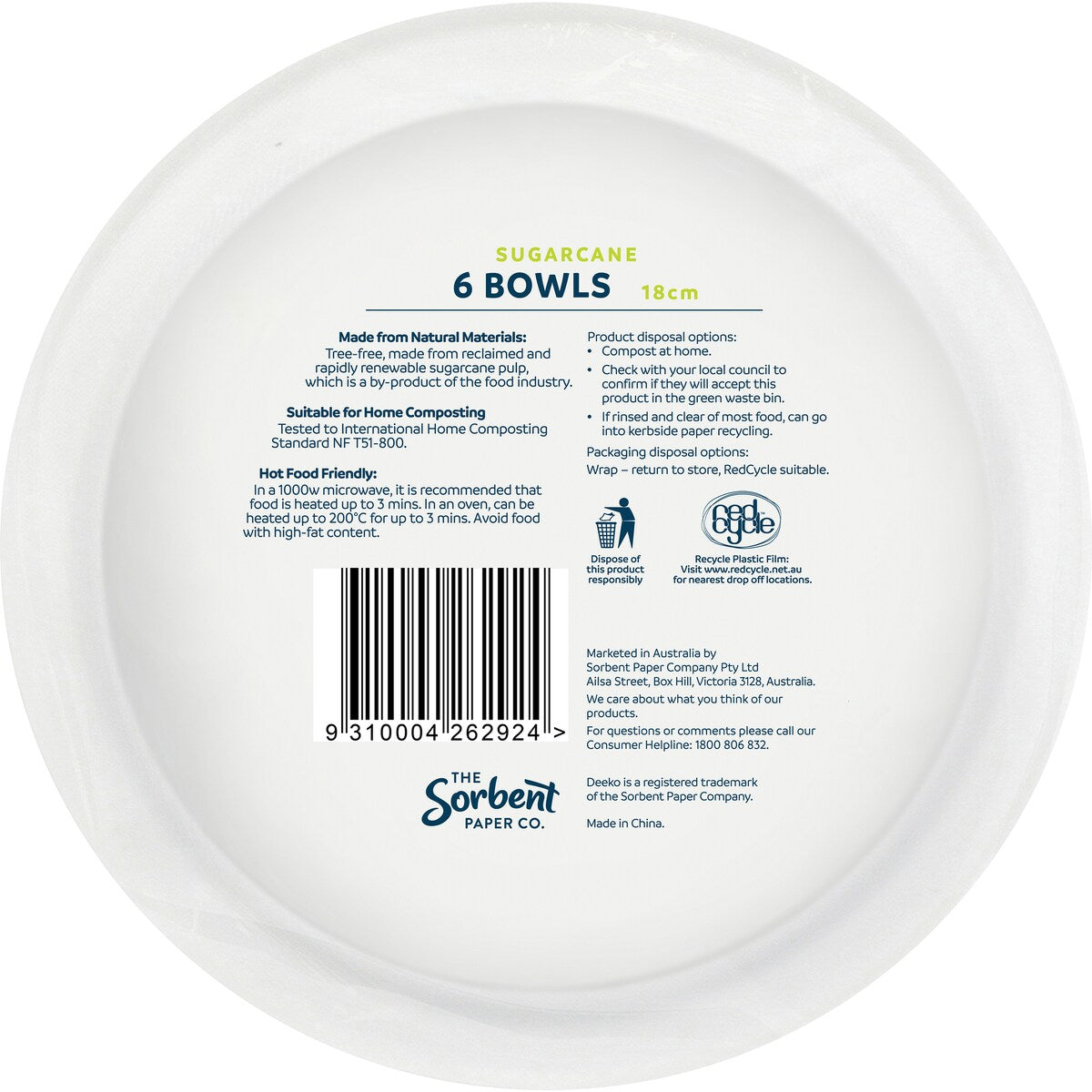 Deeko Eco Sugarcane Bowls Assorted 6 Pack