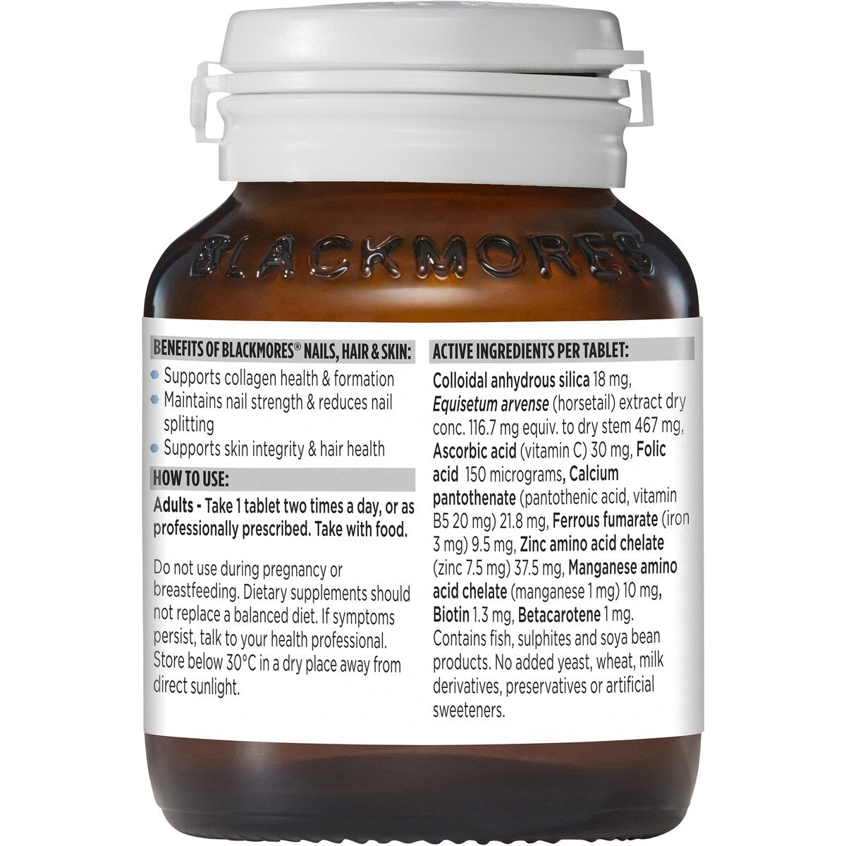 Blackmores Nails Hair & Skin Beauty Vitamin Tablets 60 pack