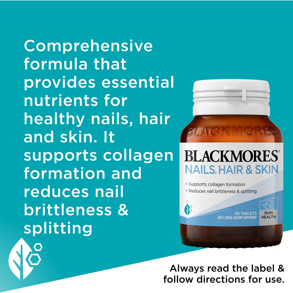 Blackmores Nails Hair & Skin Beauty Vitamin Tablets 60 pack