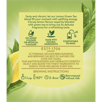 Twinings Green Tea & Lemon Tea Bags 10 pack