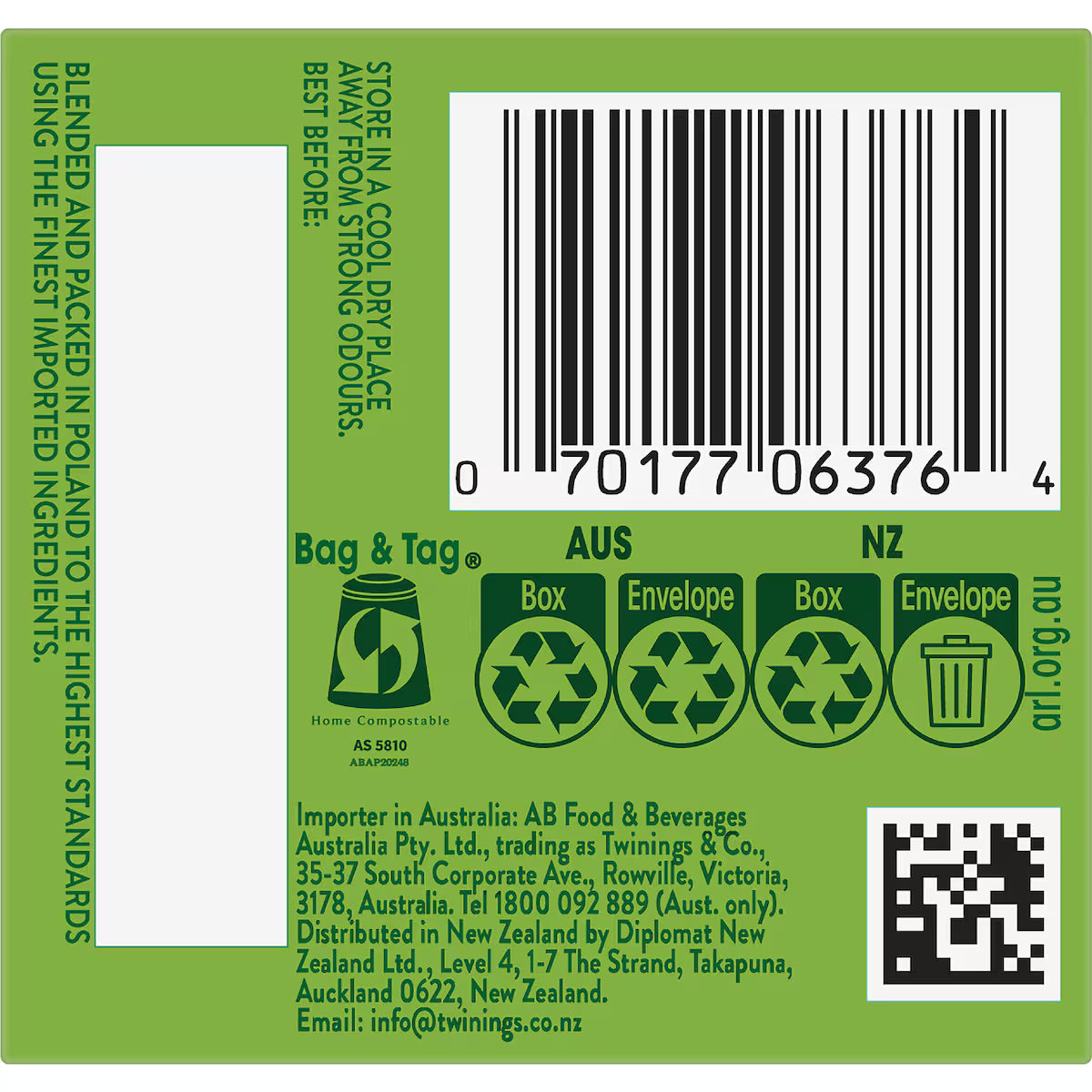 Twinings Green Tea & Mint Tea Bags | 10 pack