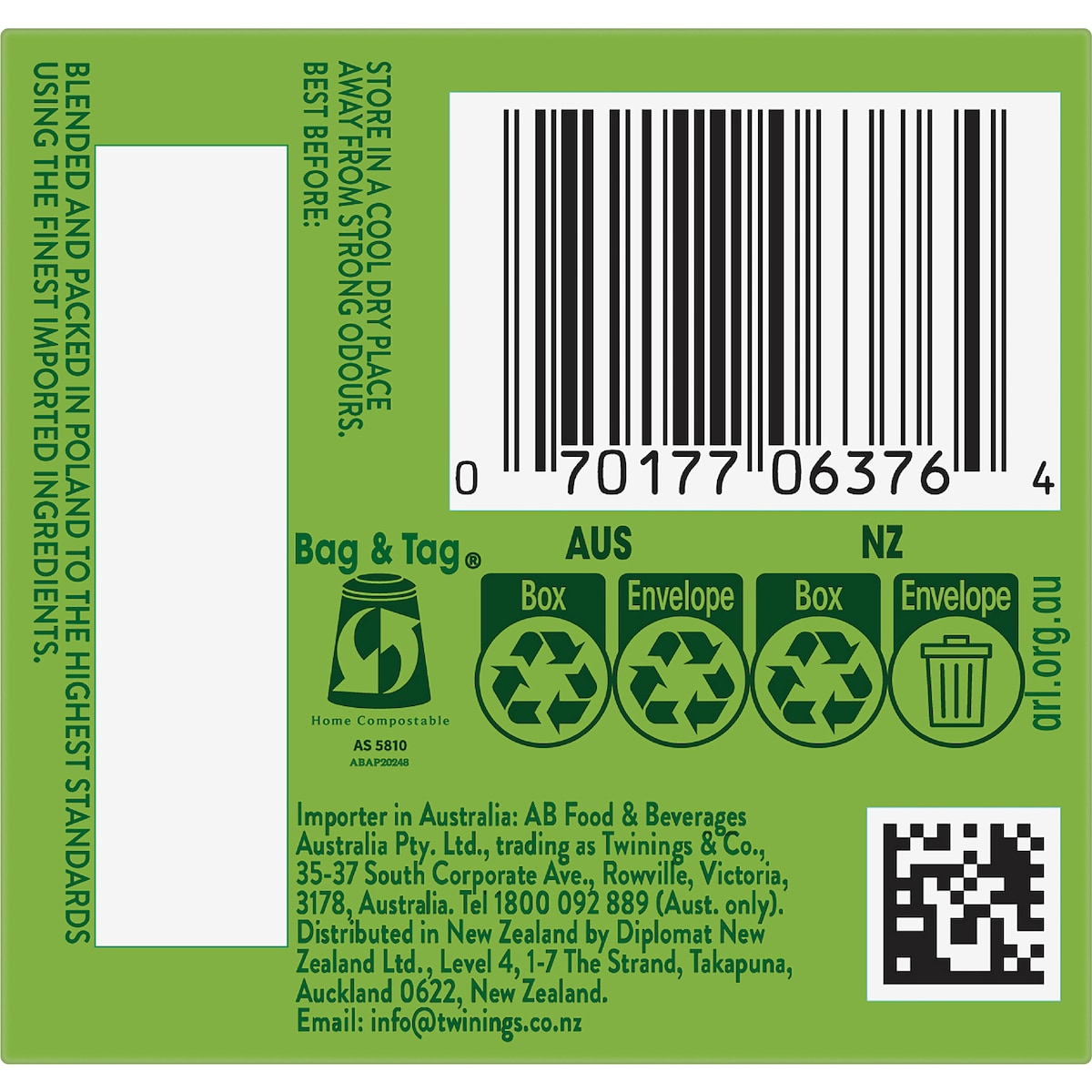 Twinings Mint Green Tea Bags 10 Pack