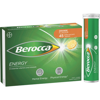 Berocca Vitamin B & C Orange Flavour Energy 45 pack