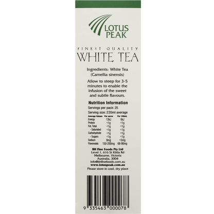 Lotus Peak White Tea Bags 25 Pack