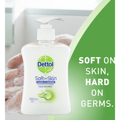 Dettol Antibacterial Liquid Hand Wash Soap Pump Aloe Vera 250ml