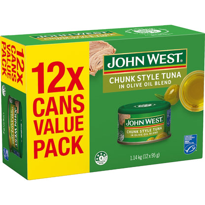 John West Chunky Tuna In Olive Oil Value 95g X 12 Pack