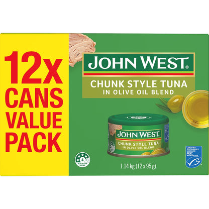 John West Chunky Tuna In Olive Oil Value 95g X 12 Pack