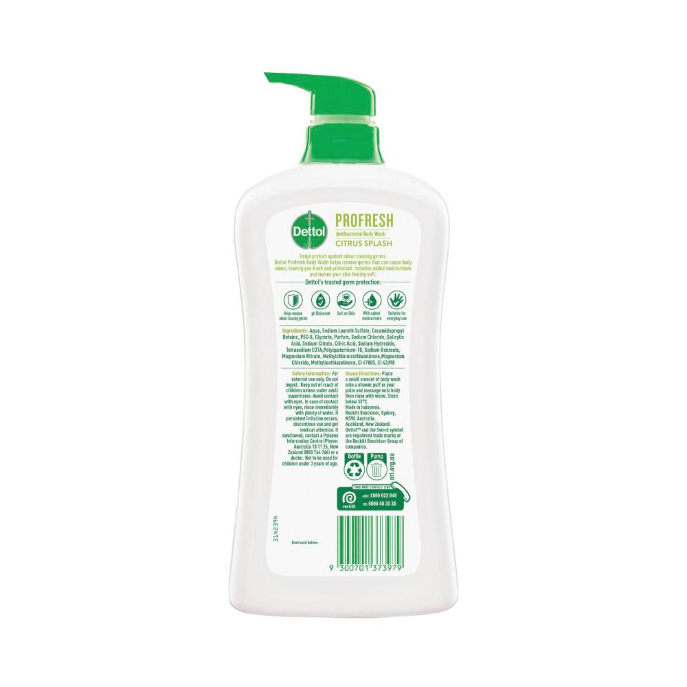 Dettol Profresh Shower Gel Body Wash Lemon And Lime - 950mL