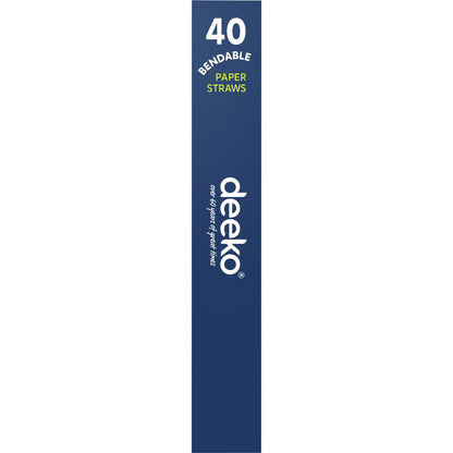 Deeko Bendable Paper Straws 40 Pack