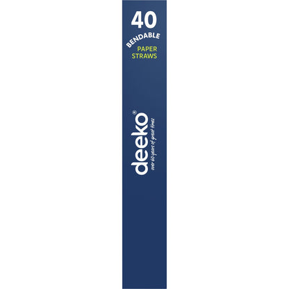 Deeko Bendable Paper Straws 40 Pack
