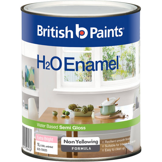 British Paints H2O Enamel Semi Gloss - 1L