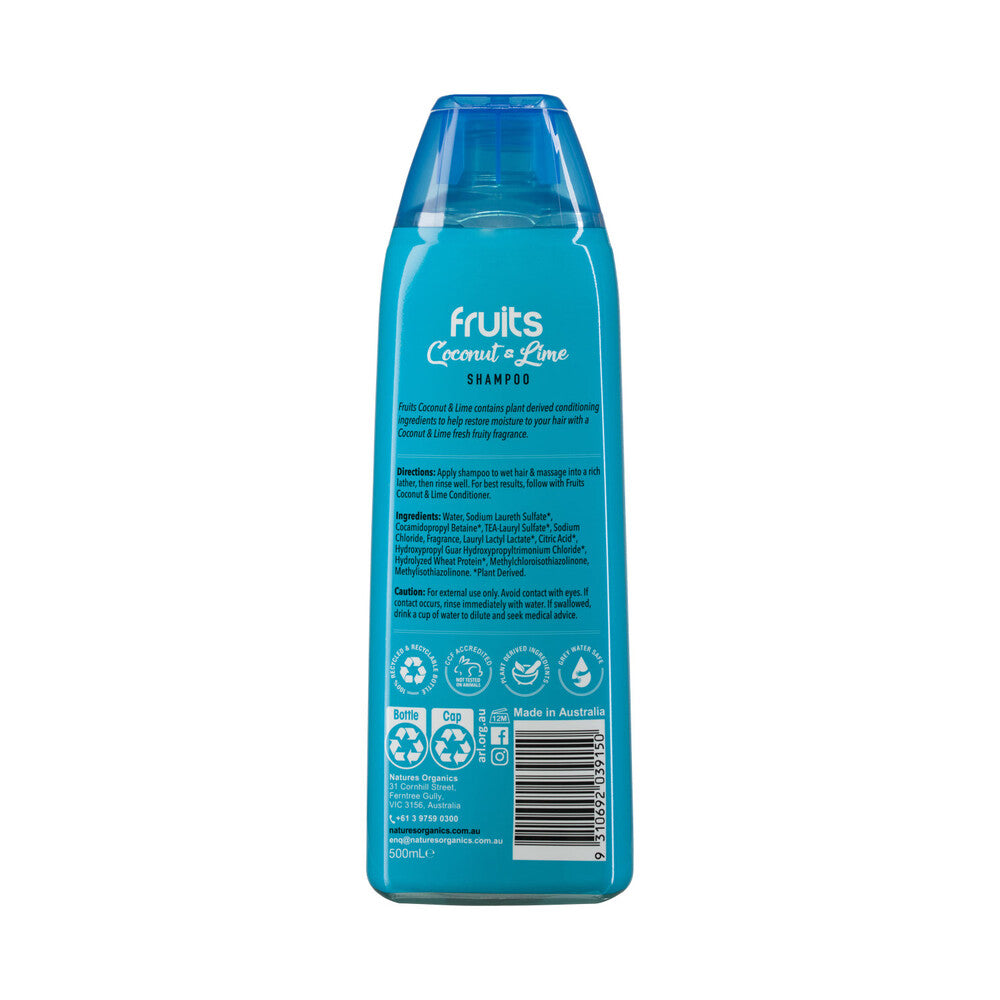Nature's Organics Fruits Shampoo Coconut & Lime - 500mL