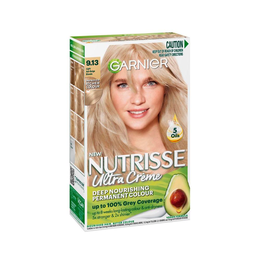 Garnier Nutrisse 9.13 Light Ash Beige Blonde Permanent Hair Colour - 1 pack