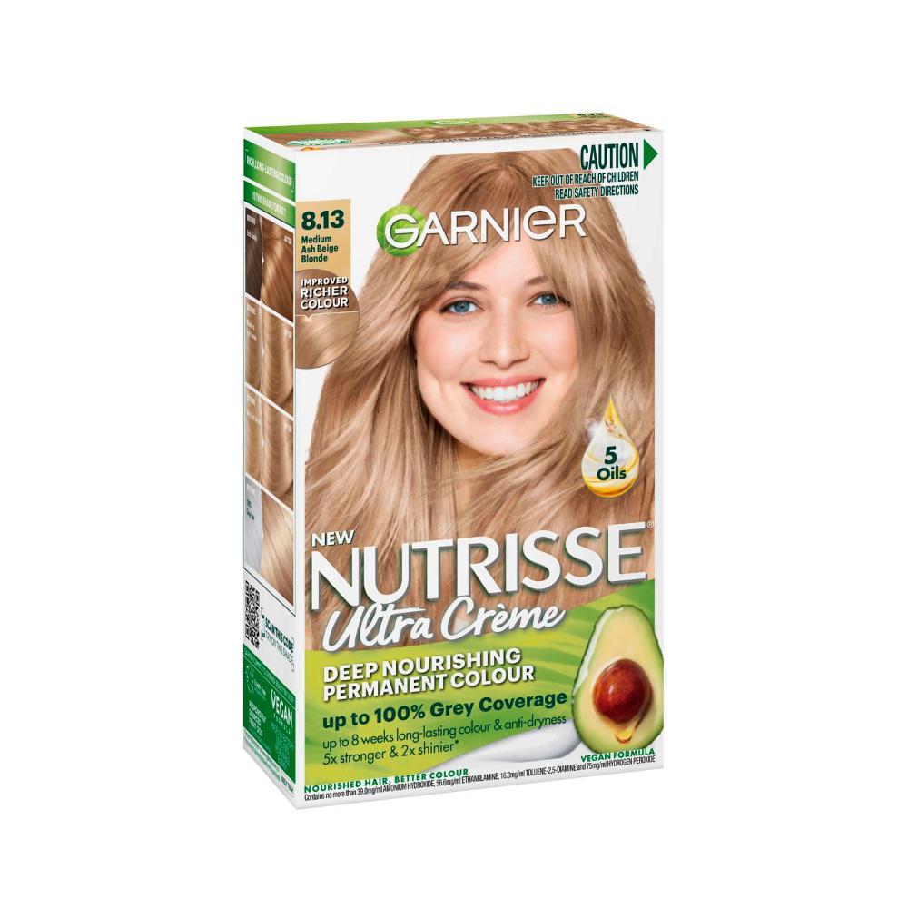 Garnier Nutrisse 8.13 Medium Ash Blonde Permanent Hair Colour - 1 pack