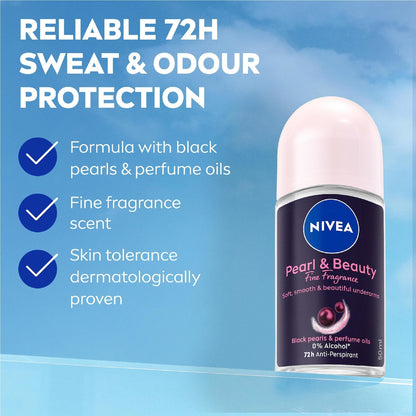 Nivea Black Pearl & Beauty Roll On Deodorant 50ml