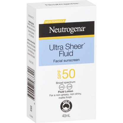 Neutrogena Spf 50 Ultra Sheer Fluid Face Sunscreen 40ml