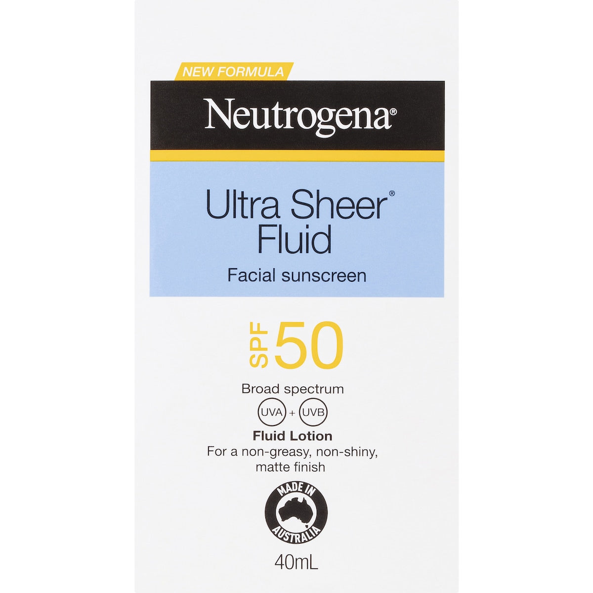 Neutrogena Spf 50 Ultra Sheer Fluid Face Sunscreen 40ml