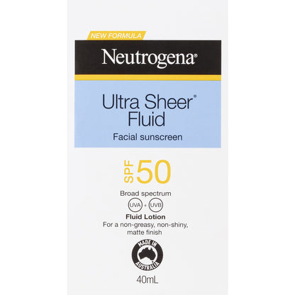 Neutrogena Spf 50 Ultra Sheer Fluid Face Sunscreen 40ml