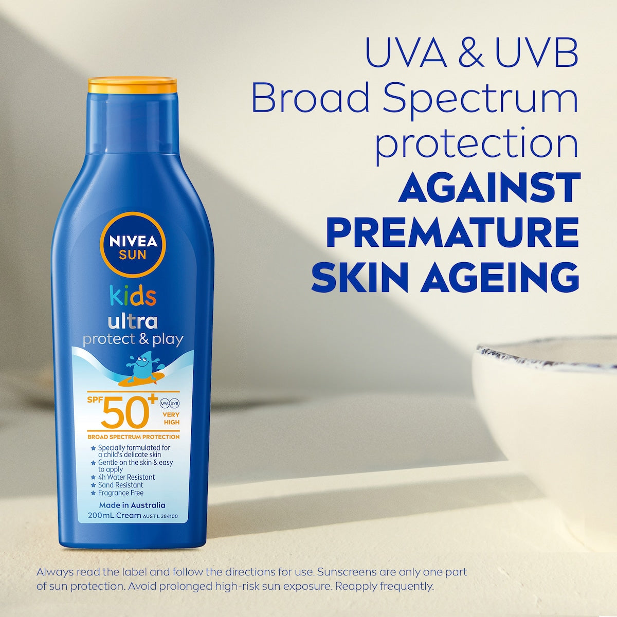 Nivea Spf 50+ Sun Kids Ultra Protect & Play Sunscreen Lotion 200ml