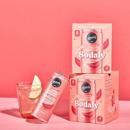 Remedy Guava Sodaly Prebiotic Soda Cans 250ml X 4 Pack