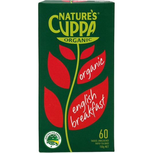 Natures Cuppa English Breakfast Tea Bags 60 Pack 150g