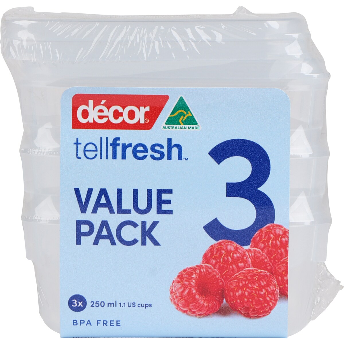 Decor Tellfresh Container Set, Oblong 250ml X 3 Pack