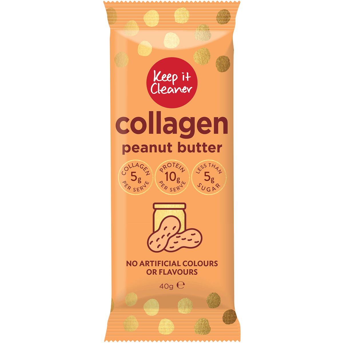 Keep It Cleaner Peanut Butter Collagen Bar 40g